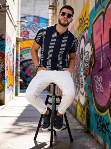 Image of fanideaz Branded Mens Half Sleeve Cotton Striped Polo T-Shirt for Mens || Polo Tshirt for Men || Branded Tshirt for Men