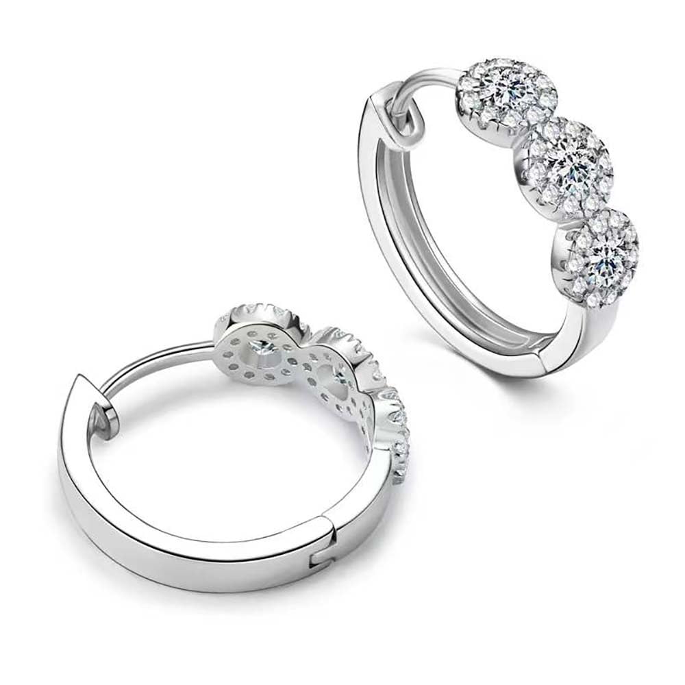 Orecchini a Doppio Cerchio in Argento Sterling, Cerchio Staccabile, a Goccia, per Donne e Ragazze