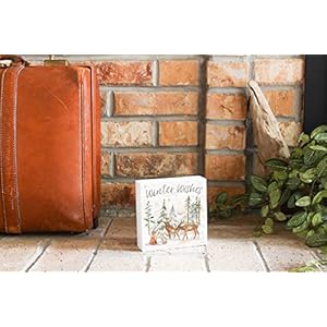 Winter Wonderland VII, Joyride Home Decor, Wood Block Sign, 5"x5" Freestanding, Shelf or Wall Displayed, Artist Designed Home Décor. Winter Wonderland VII Joyride Home Decor Wood Block Sign 5×5 Freestanding Shelf or Wall Displayed Artist Designed Home Decor