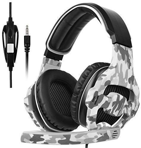 [Xbox One, PS4 Casque Gaming ]SADES SA810 Casque Xbox One 3.5mm Micro Premium Anti-bruit Audio Stéréo Basse Jeux Vidéo Gaming Parfait Pour PC Laptop Tablette et Téléphones Mobiles (Camouflage)