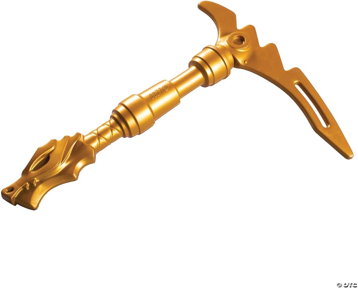 Lego Ninjago Scythe of Quakes Costume Accessory for Kids, Plastic Cartoon Inspired Toy Replica Weapon, 15.5 Inch Length Gold