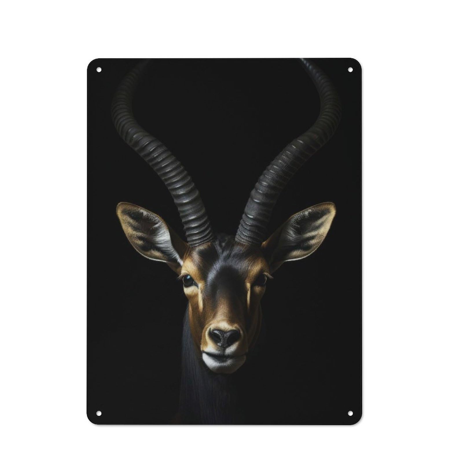 Junmoney Antelope Gold Dark Metal Plaque 40X30cm With For Hallway Wall, Rustic Decor, For Garage, Workshop And Man Cave Decoration