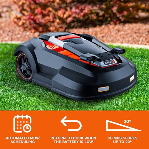 MowRo RM24PRO Robot Lawn Mower with Bluetooth App Control Ultrasonic Sensor Metal Plate 1/4 Acre 20 Degrees Slope for Small to Medium Yards - Image 6