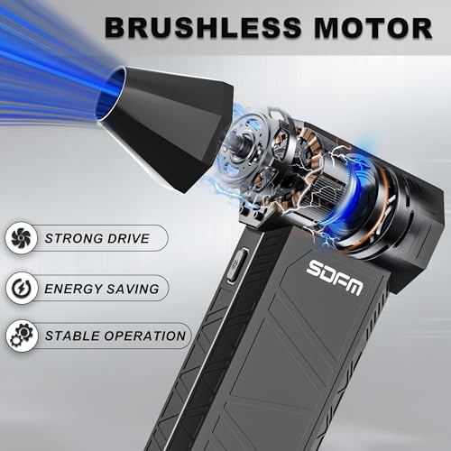 Image of SDFM Compressed Air Duster - 3-Gear Adjustable Rechargeable Air Duster | Super Power Cordless Air Duster with Brushless Motor - for Keyboard, PC, Car, Air Bed, and Home Cleaning