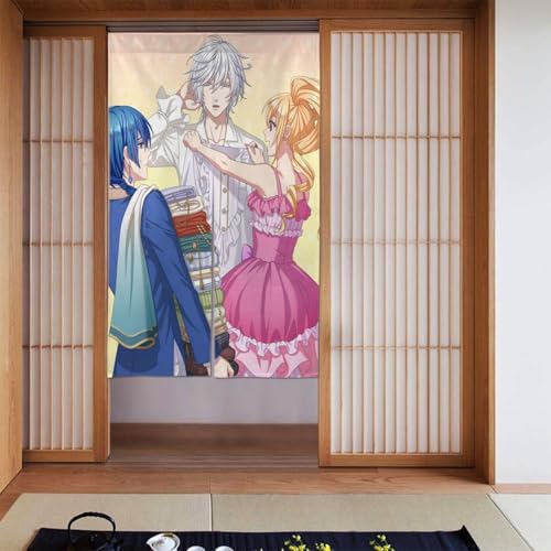 アニメ王子団体と (1) のれん 玄関 キッチン ロング カーテン 間仕切り 断熱 おしゃれ かわいい 目隠し 暖簾 リビング 階段 キャラクター