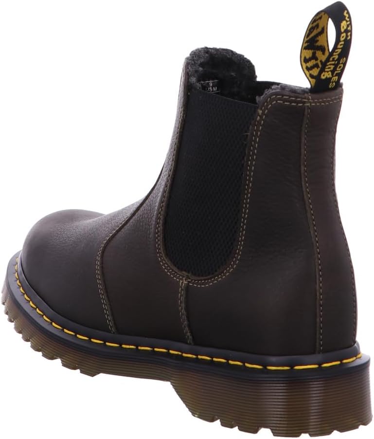 Dr. Martens 2976 Faux Fur Lined Grizzly Leather Chelsea Boot, Dms Olive, 10 Women/9 Men - Image 4