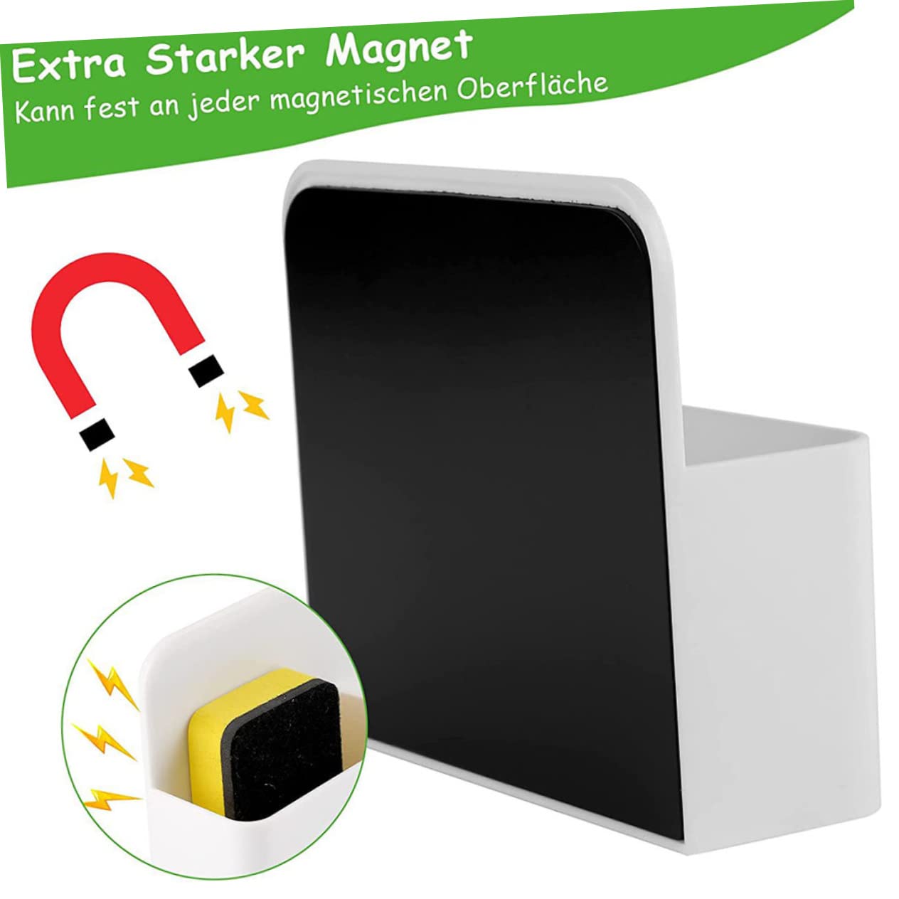 DOITOOL 4 Set Supporto Magnetico per e Cancellini per Lavagna Organizer Scrivania Materiale Resistente e Antigraffio per Casa e Ufficio