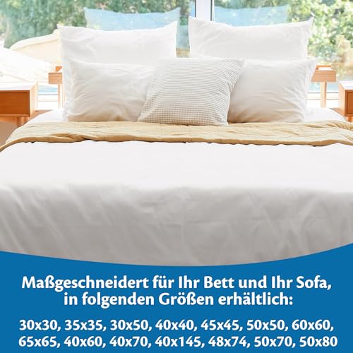 Flowen Kopfkissen 40x80 cm Kissen für Bett 40 x 80 2er Set Bettkissen Hypoallergene Anti-Milben Weiche Kissenfüllung mit Weicher Gesteppter Kopfkissenbezug Abnehmbarem und Waschbaren Schlafkissen – Bild 6