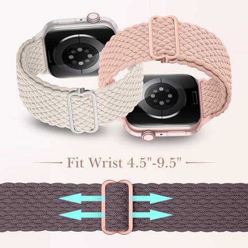 Image of Delidigi Stretchy Bands Compatible for Apple Watch Band Women 40mm 38mm 41mm 42mm 44mm 45mm 46mm 49mm, Nylon Braided Straps for iWatch Series 11 10 9 8 7 6 SE 5 4 3 Ultra 3 2 1