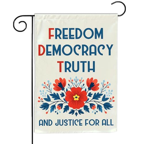 VOTANTA (12x18) Freedom Democracy Truth and Justice for All Garden Flag Anti Felon President FDT Resist Democrat Gifts Outdoor Sign Yard House Patio Decorations Welcome Garden Flag Double Sided