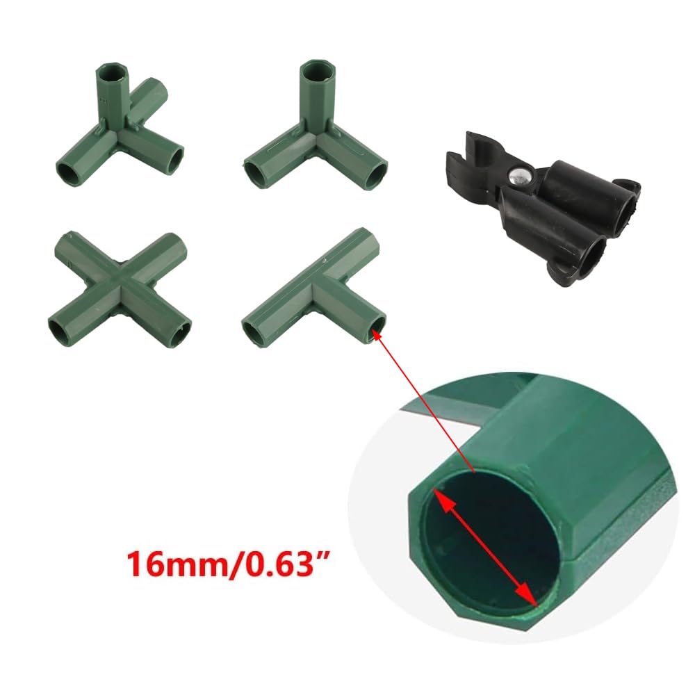25 connettori per Confezione per Telaio Serra, connettori angolari per Telaio da Giardino, per Telaio da Giardino (3 4 Vie, 16 mm, Forcella A