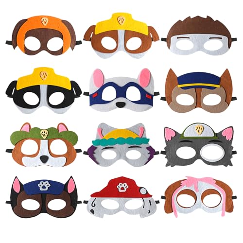 YFCHOTI Party Maske Set für Kinder, 12pcs Cartoon-Dog Cosplay...