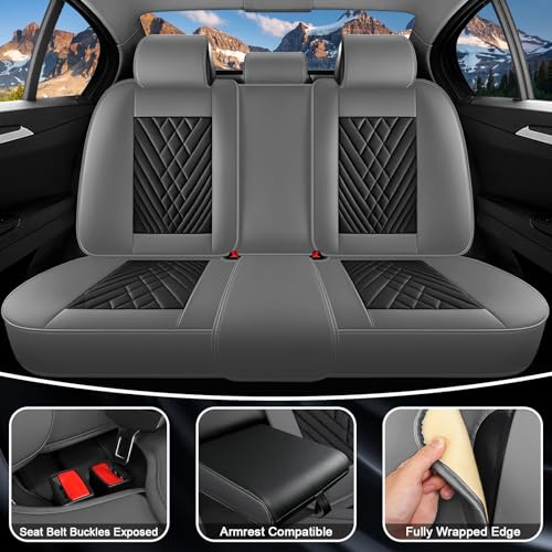 Image of 4Runner Seat Covers Custom Fit for Toyota 4Runner 2000-2026, Waterproof Nappa Leather Car Seat Cover, Comfortable and Anti-Slip Full Set Car Seat Covers(5 Seats /Gray Black)