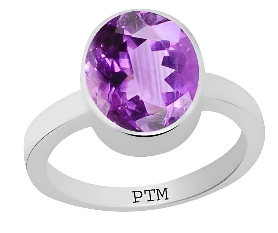 ptm 925 Sterling Silver Amethyst/Kathela 3.25 Ratti or 3 Carat to 10.25 Ratti or 9.35 Carat Astrological Real Gemstone Bis Hallmark Ring for Men & Women-picture-16