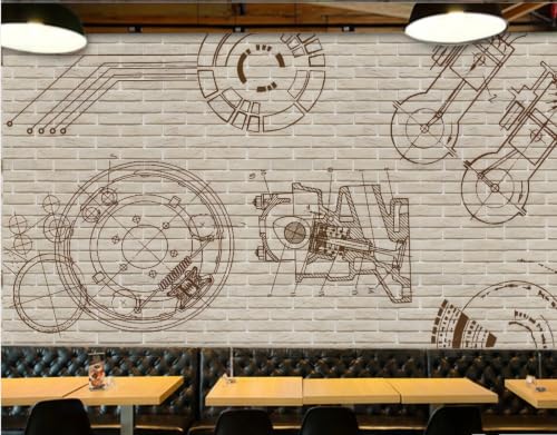 Papel pintado de ladrillo retro 3D de 150x10 cm para pared de cafeteria y restaurante 3