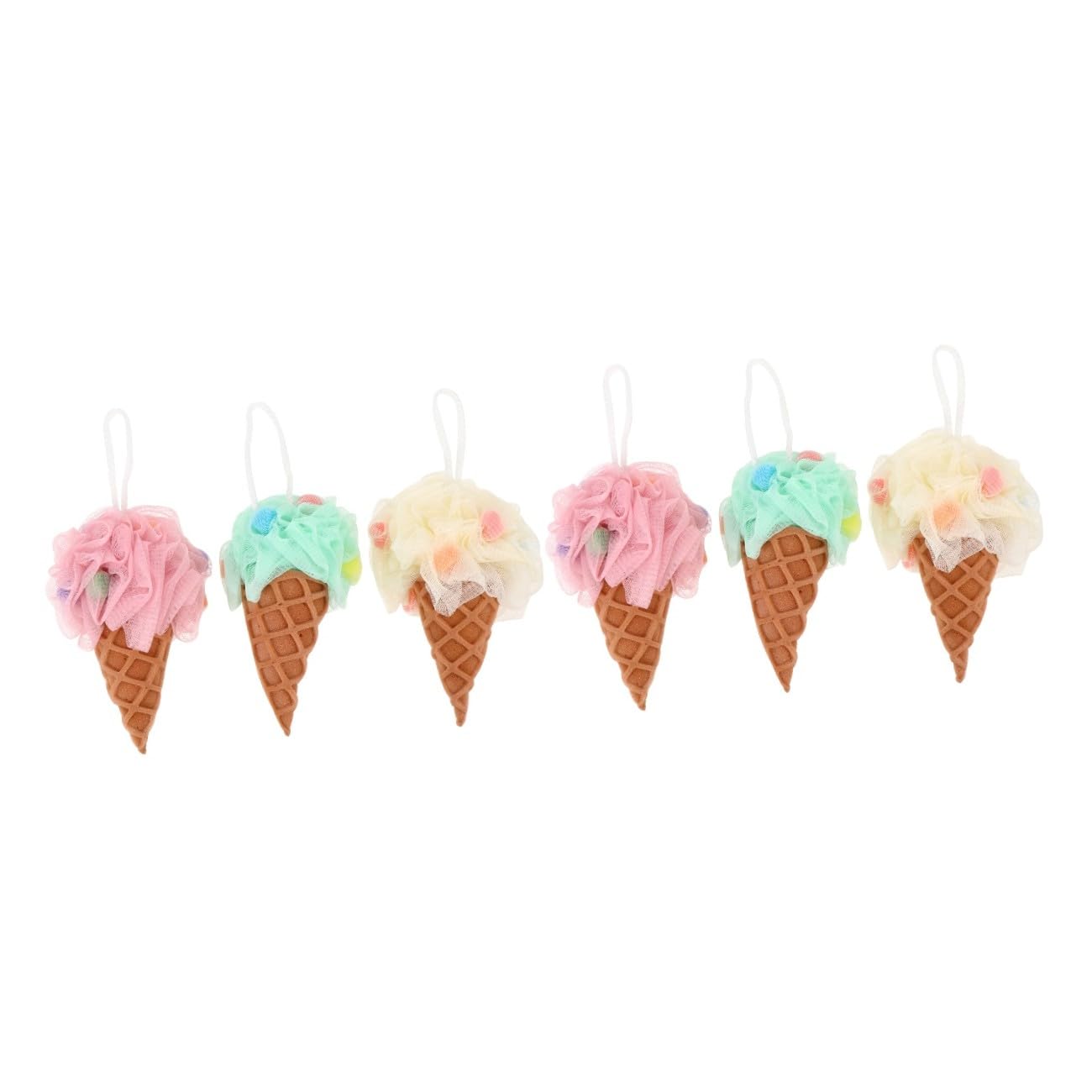 6piezas Esponjas Exfoliantes Forma De Helado y Para Baño De Adultos y Bebés