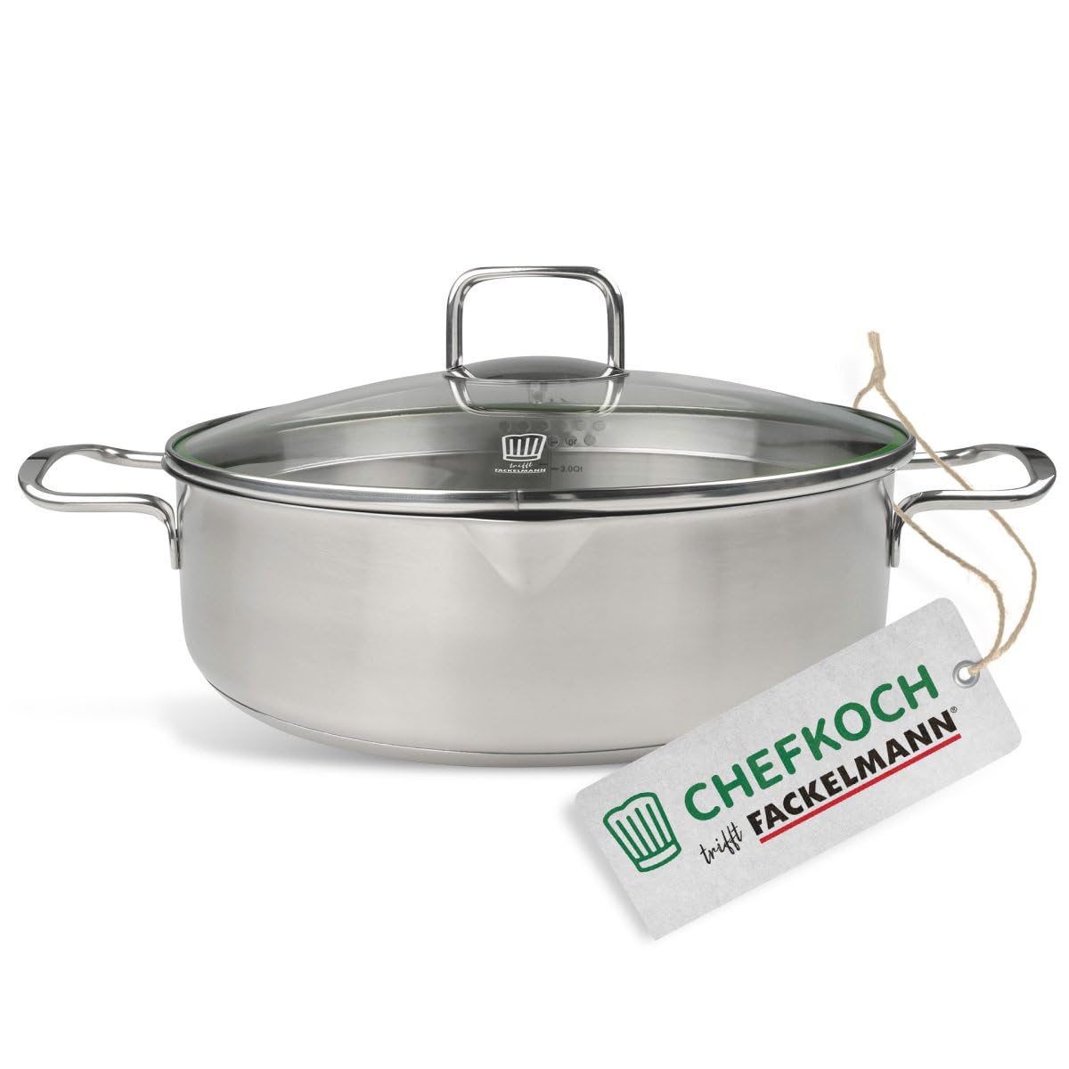 Fackelmann x Chefkoch Servierpfanne München Ø28 cm Edelstahl