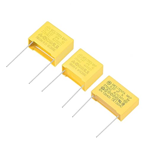 Miniatura 1 de uxcell Kit surtido de condensadores de seguridad de polipropileno DIP 275VAC X2 MKP 3 Valor - 0.22uF 0.33uF 0.47uF 15 Pcs