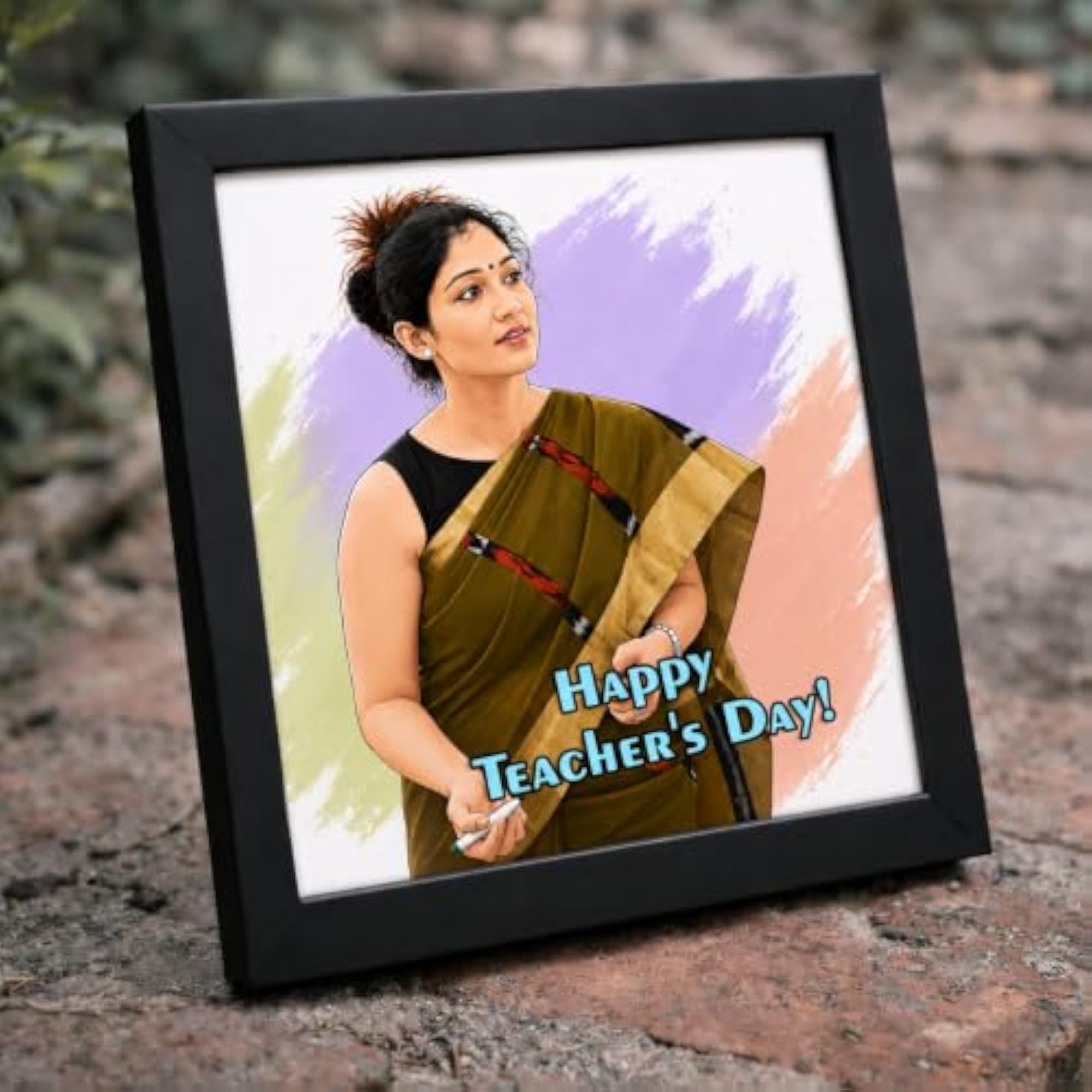 Personalized Teacher's Day Cartoon Photo Frame, Custom Gift