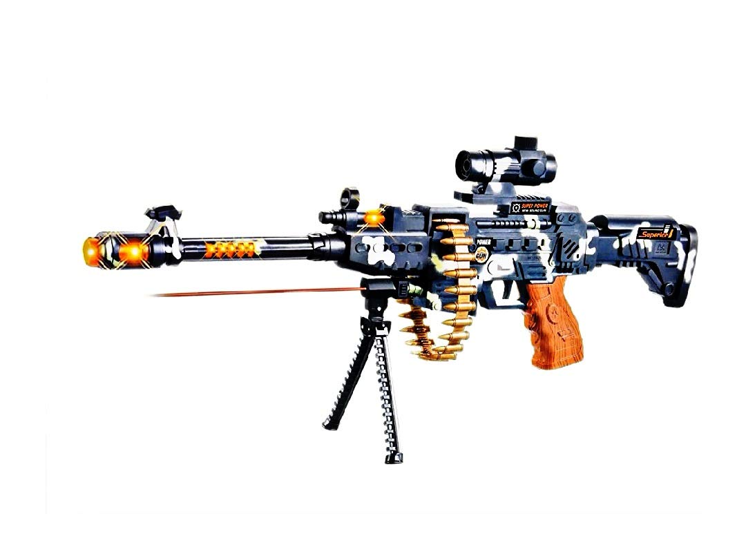 VIKASGIFTGALLERY Vikas Gift Gallery 25" Musical Army Style Toy Gun For Kids With Music, Lights And Laser Light