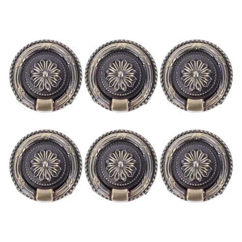 TOMETURE 6 Pomos de Cajón Retro de Aleación para Armarios y Cómodas, Tiradores Vintage de Estilo Europeo, Accesorios para Muebles de Baño, Cocina y Dormitorio
