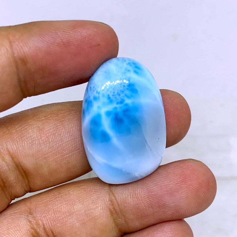 Cabochon en larimar naturel de 29x20x7mm pour la création de bijoux uniques