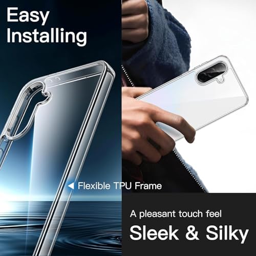 Image of REALCASE Silicone Samsung A36 5G Back Cover Case, Scratch Resistant Protective Crystal Clear Transparent Shock Proof Bumper Back Cover Case for Samsung Galaxy A36 5G