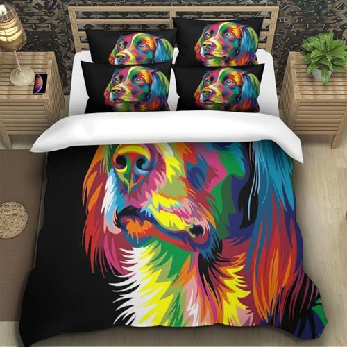 Housse de couette 3D super king parure de lit 260x220cm zipper - 5