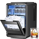 Electactic Crescent Luna Ice Maker Countertop - 28Lbs/24H, 16 Cubes in 6 Mins, Adjustable Ice Thickness, Auto-Cleaning & Smart Reminders, 1.8L Portable Ice Cube Machine for Home, Kitchen, Office, RV