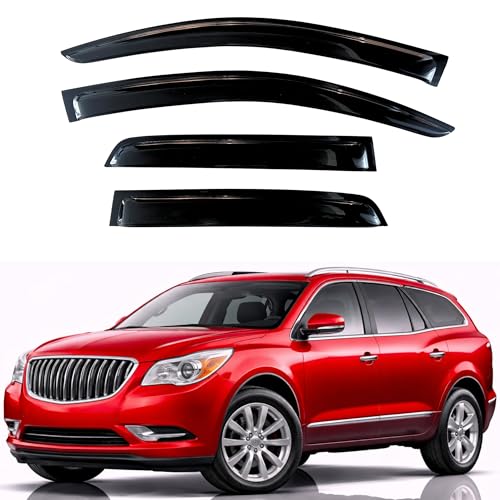 Image of KPY Rain Guards Fit for 2008-2017 Buick Enclave, Out-Channel Window Visors Vent Wind Deflectors 4PC, Car Accessories for 08-17 Enclave
