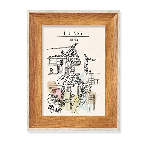 Affichage tableau art Lijiang cadre bois pour buffet - 2