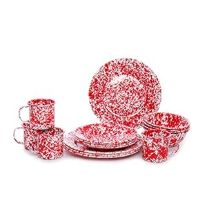 Enamelwarestarterset16pieceredwhitesplatter Urban Country Home Decor Enamelware starter set 16 piece redwhite splatter urban country home decor