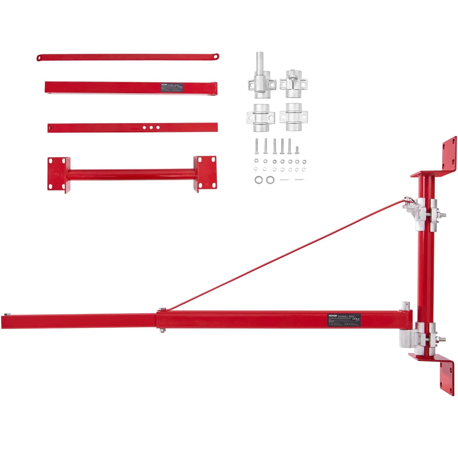Seilhebezug Elektrischer Hebe-Stützarm-Schwenkhalter mit Stangen-Stahlrahmen, 180°-Gerüstwinden-Hebevorrichtung für Werkstattgarage flaschenzug(300-600kg)