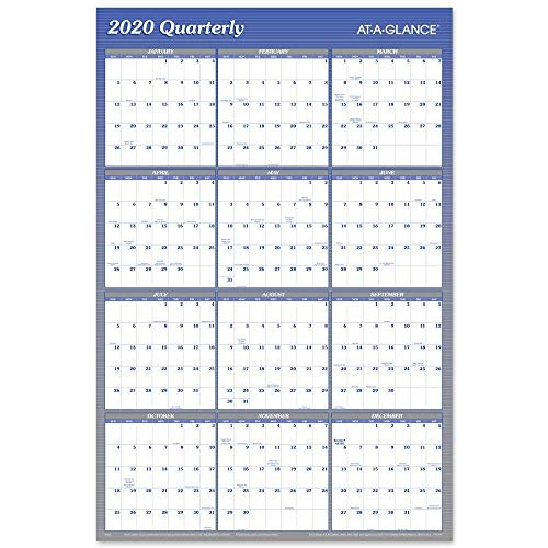 2021 Erasable Calendar, Dry Erase Wall Planner by AT-A-GLANCE, 36