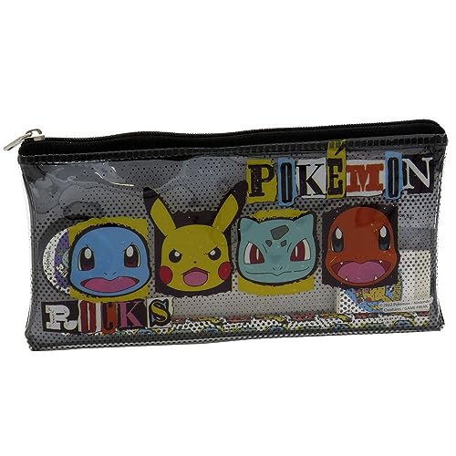 Pokémon - Estuche Juvenil, 5 Piezas, Portatodo con Cremallera, Transparente (CyP Brands)
