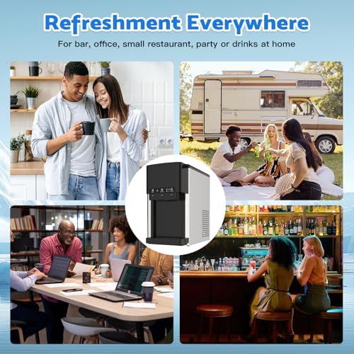 3-in-1 Countertop Ice Maker, 20KG/24H, Crushed Style Ice Crusher and Cube Maker, with Cold Water Dispenser