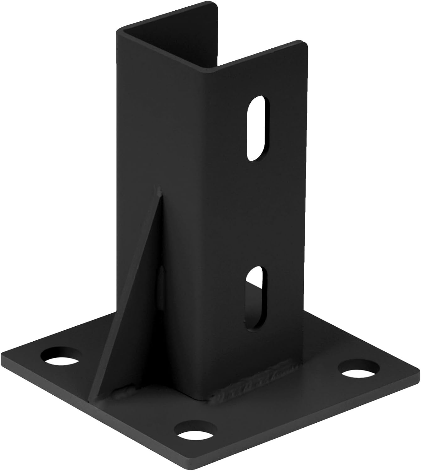 2 Pack Floor Mount Post Base Fits 4040 T Slot Aluminum Profile, Ground Flange Anchor Bracket, Black