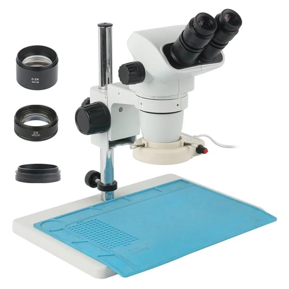 Microscope 3.35X 6.7X-45X 90X Continuous Zoom Parfocal Binocular Stereo Microscope WF10X/22MM Adjustable Eyepieces-3.35-90X(0.5X 1X 2X)