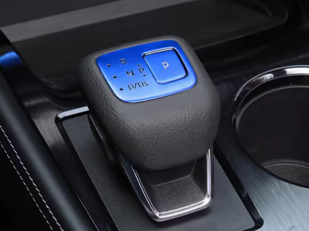 Car Accessories Fit for Nissan New Rogue 2021 2022 2023 2024 2025 2026 Central Control Gear Shift Button Sticker Aluminum Alloy (Blue) 6PCS Aluminum Alloy