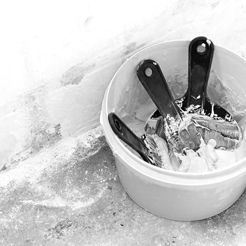 Image of Plastic Putty Knife Set - 2 inch 4 inch 6 inch Spackle Knives & Paint Scrapers | 3 Pack Flexible Plastic Scrapers Tools for Drywall Repair, Painting, Patching, Caulking, with 3 Pairs of Gloves