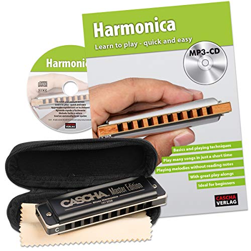 Harmonica do majeur diatonique CASCHA set complet débutant avec livre de cours