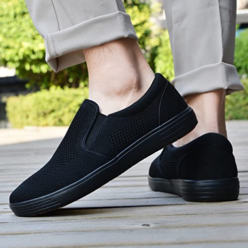 Image of konhill Mens Slip On Loafers Sneakers - Casual Knit Walking Shoes for Men, Lightweight Breathable Memory Foam Boat Shoes, Comfortable Slip-On Driving Loafers for Work Travel Beach