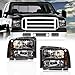 PIT66 Headlight Assembly Compatible with Ford F250 F350 F450 F550 Super Duty 1999 2000 2001 2002 2003 2004/00-04 Excursion Headlamps Clear lens Black Housing Amber Reflector with Harness Front Lights
