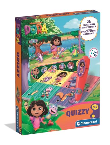 Clementoni - Quizzy Dora l'Exploratrice dès 3 Ans - Jeu Éducatif Interactif pour Enfants - Apprentissage Ludique avec Cartes Illustrées - Idée Cadeau...