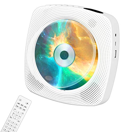 Reproductor CD Ippinkan Reproductor de CD Port�til Sin Hilos con Bater�a Incorporada 4000 mAh/Altavoz Bluetooth de Alta Fidelidad/Radio FM/Conector AUX de 3.5 mm/Puerto USB/Tarjeta SD/Control Remoto