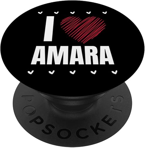 I Love AMARA Cool Name Red Heart Funny PopSockets con nombre personalizado PopGrip intercambiable