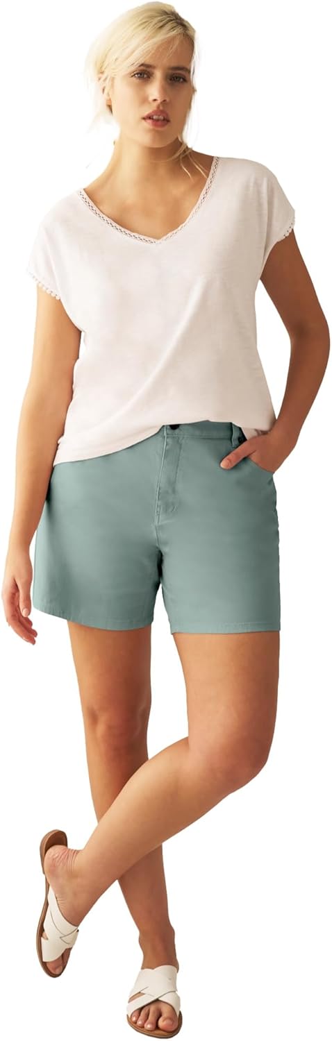 ellos Plus Size Stretch 5-Pocket Shorts