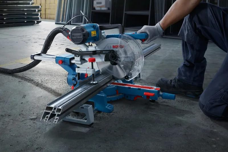 Bosch PRO Sierra de inglete y corte transversal GCM 254 D (incl. 1x hoja de sierra, 1x bolsa para polvo, 1x tope de longitud, 1x abrazadera, 1x llave hexagonal, 1x plantilla de calibración)