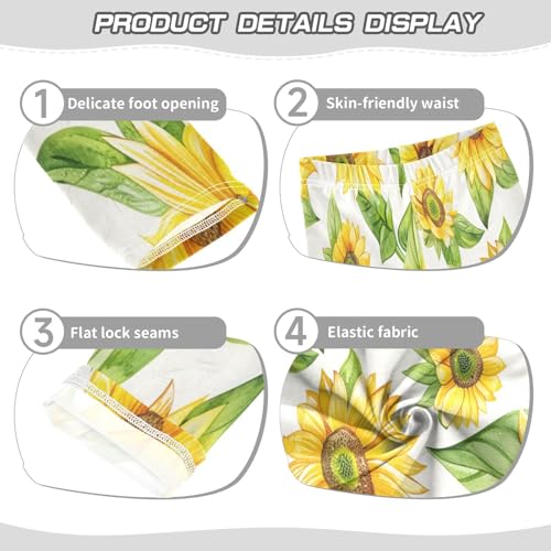 Bolaz Toddler Girls Leggings Printed Yoga Pants Leggings Green Leaves Sunflower for Kids3