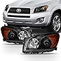 AKKON - For 2009 2010 2011 2012 Toyota RAV4 Black Headlights Lamps Front Driver Left+ Passenger Right Side Pair